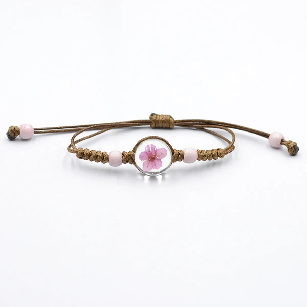 Simple Style Flower Dried Flower Glass Knitting Women'S Bracelets