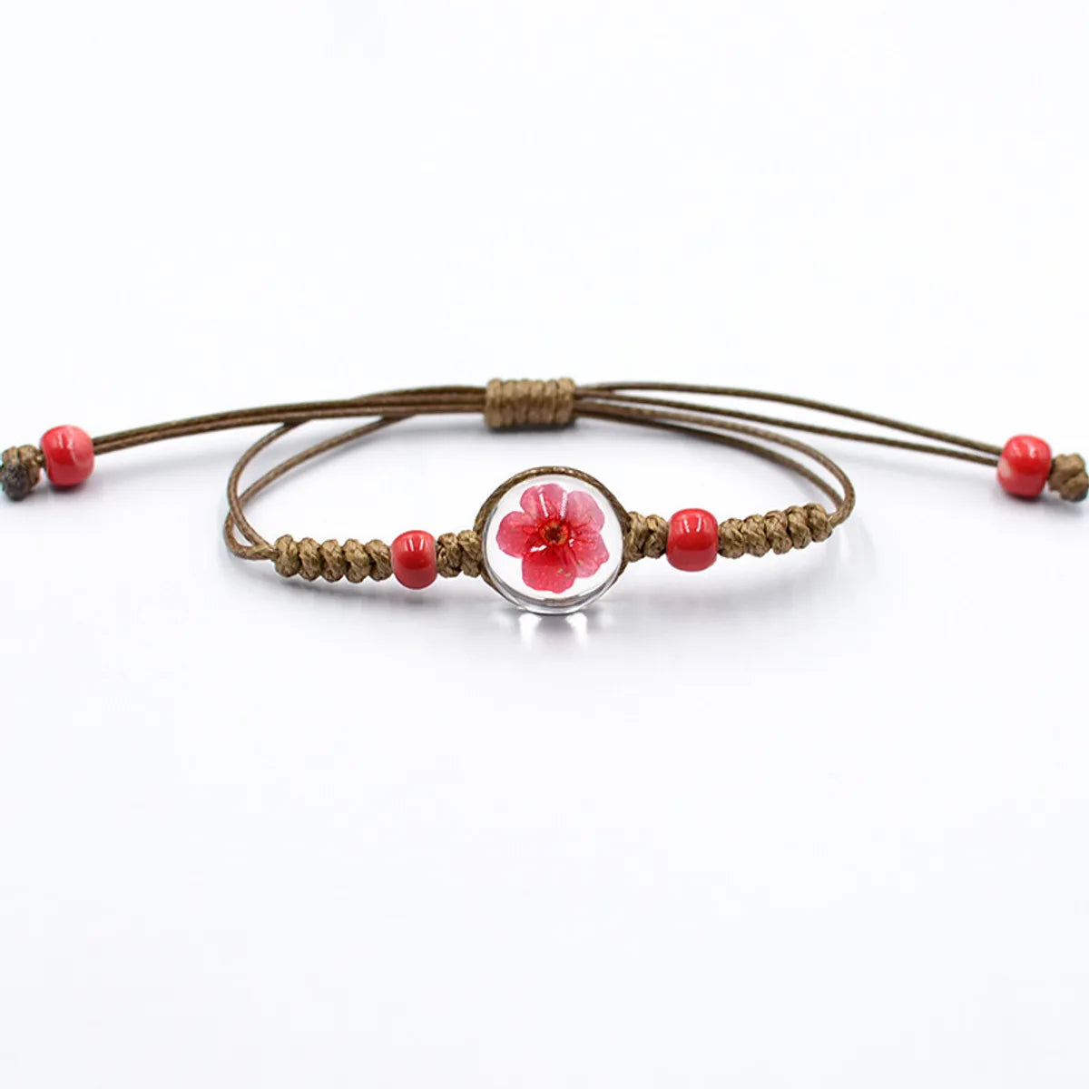 Simple Style Flower Dried Flower Glass Knitting Women'S Bracelets