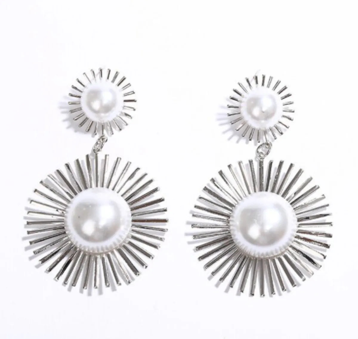 Simple Style Flower Metal Women'S Drop Earrings