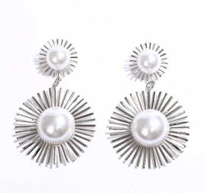 Simple Style Flower Metal Women'S Drop Earrings