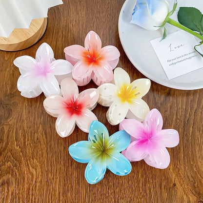 Simple Style Flower Plastic Resin Hair Claws