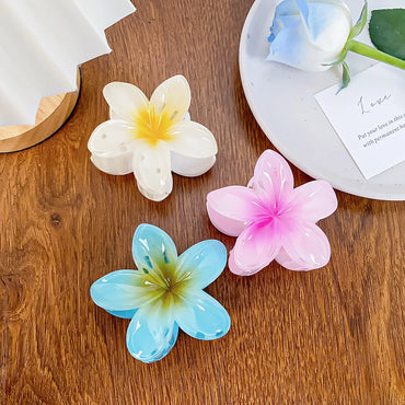 Simple Style Flower Plastic Resin Hair Claws