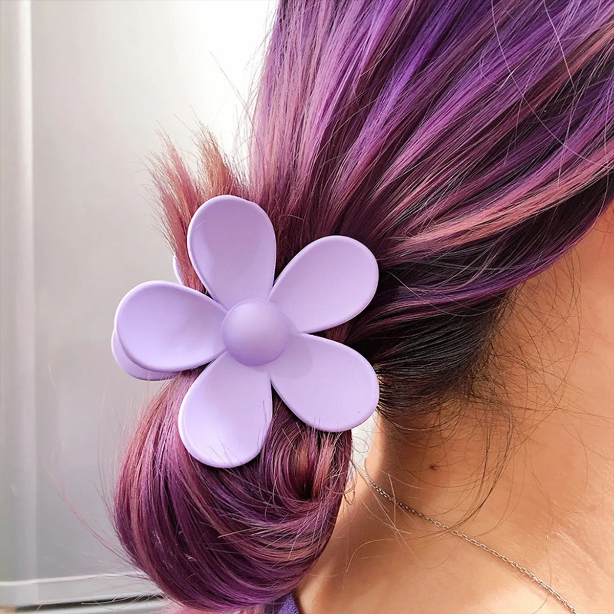 Simple Style Flower Plastic Resin Printing Hair Claws 1 Piece