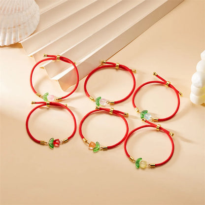 Simple Style Flower Resin Polyester Braid Women's Bracelets