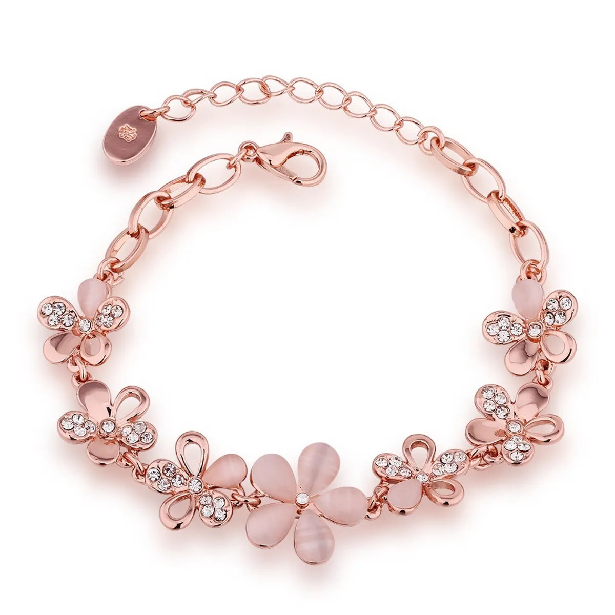 Simple Style Flower Rhinestone Opal Women's Bracelets