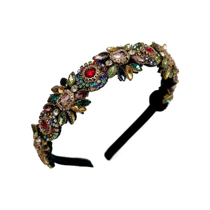 Simple Style Flower Rhinestone Patchwork Hair Band