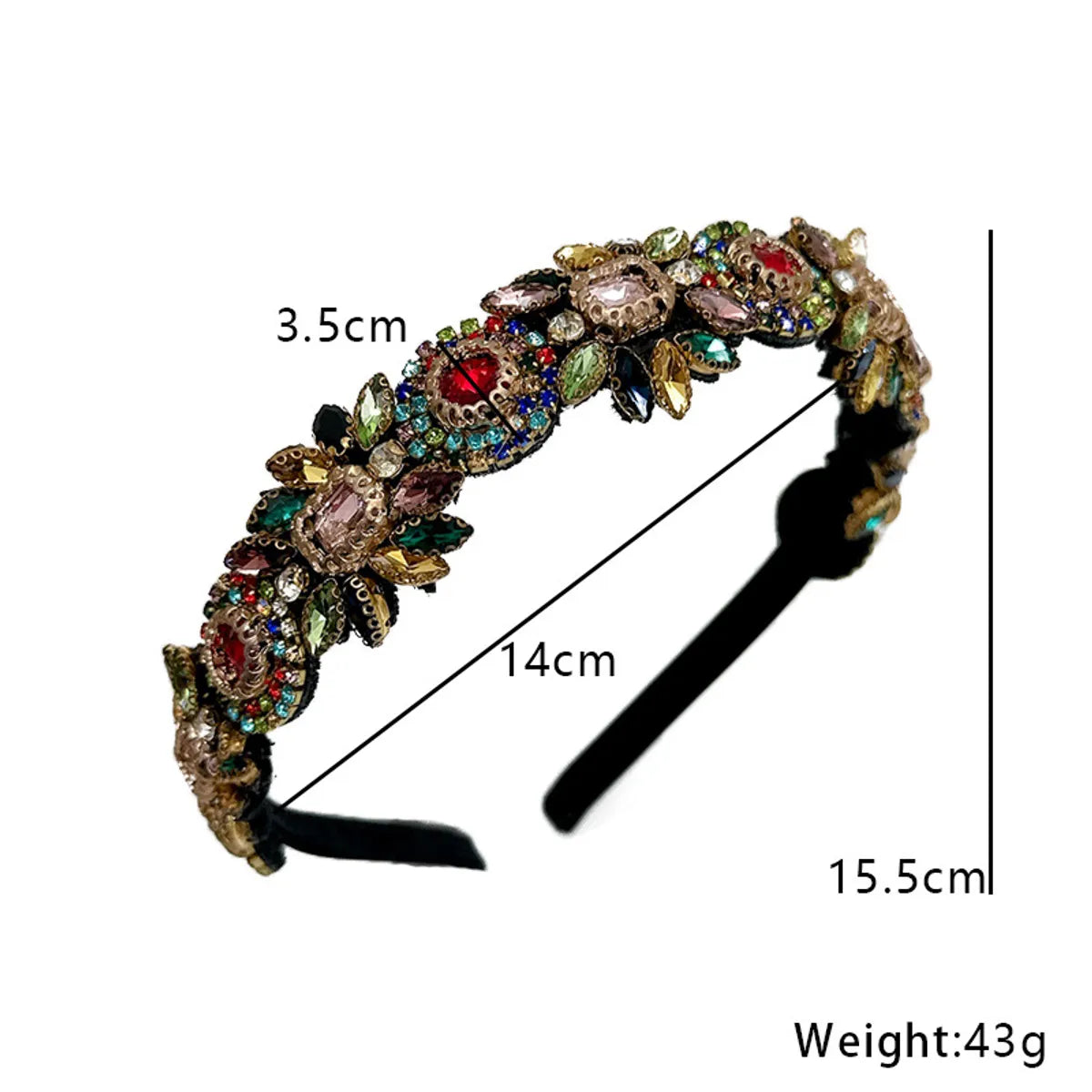 Simple Style Flower Rhinestone Patchwork Hair Band