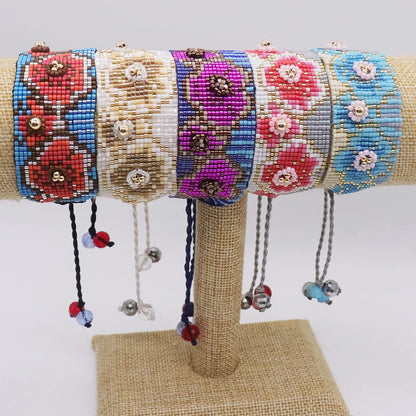 Simple Style Flower Seed Bead Patchwork Women's Bracelets