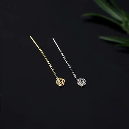 Simple Style Flower Silver Plating Ear Line 1 Pair