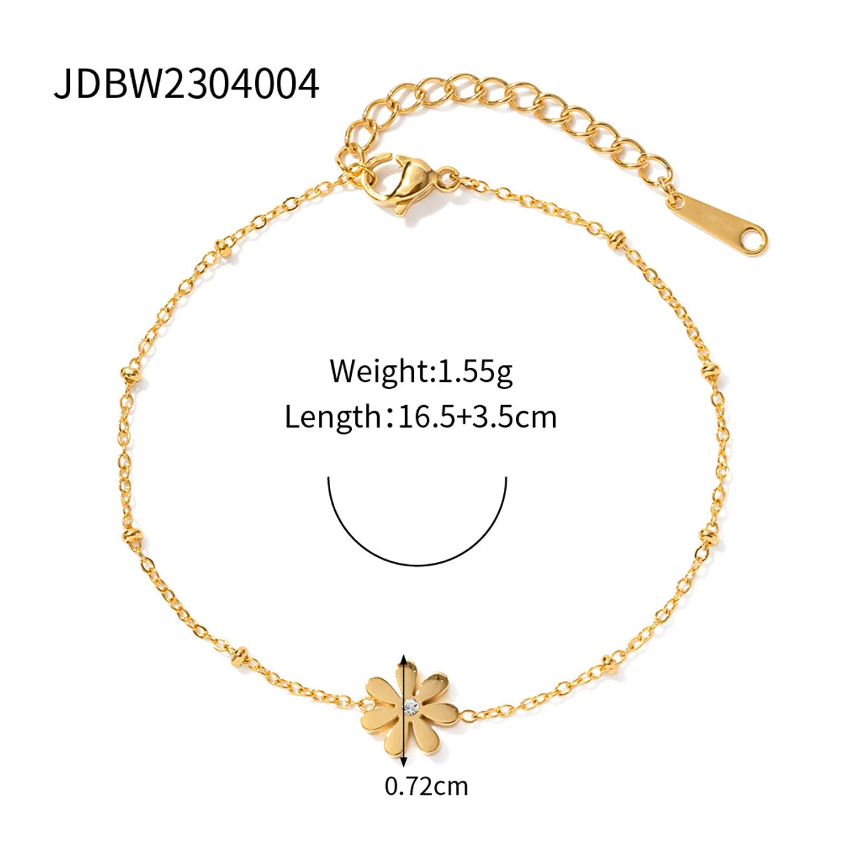 Simple Style Flower Stainless Steel Titanium Steel Bracelets In Bulk