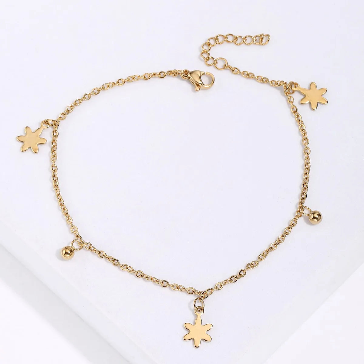 Simple Style Flower 201 Stainless Steel Plating 18K Gold Plated Unisex Anklet