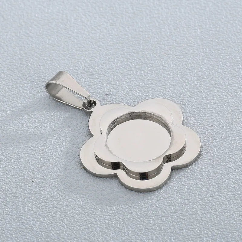 1 Piece Stainless Steel 18K Gold Plated Flower