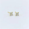 Simple Style Flower Sterling Silver Inlay Artificial Diamond Ear Studs 1 Pair