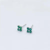 Simple Style Flower Sterling Silver Inlay Artificial Diamond Ear Studs 1 Pair