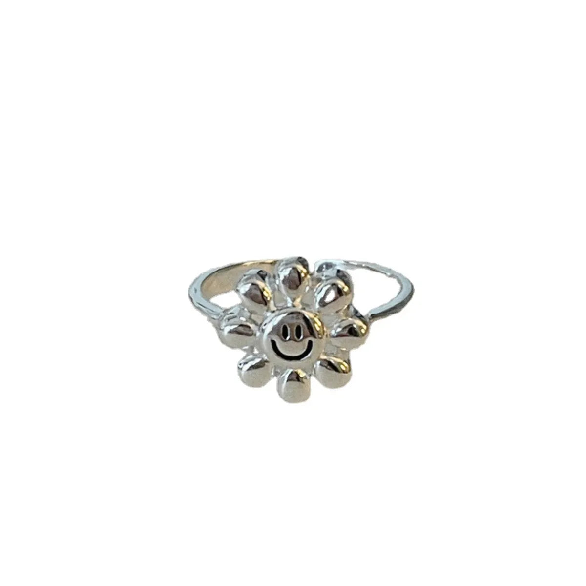 Simple Style Flower Sterling Silver Plating Gold Plated Rings