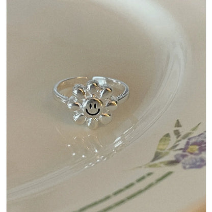 Simple Style Flower Sterling Silver Plating Gold Plated Rings