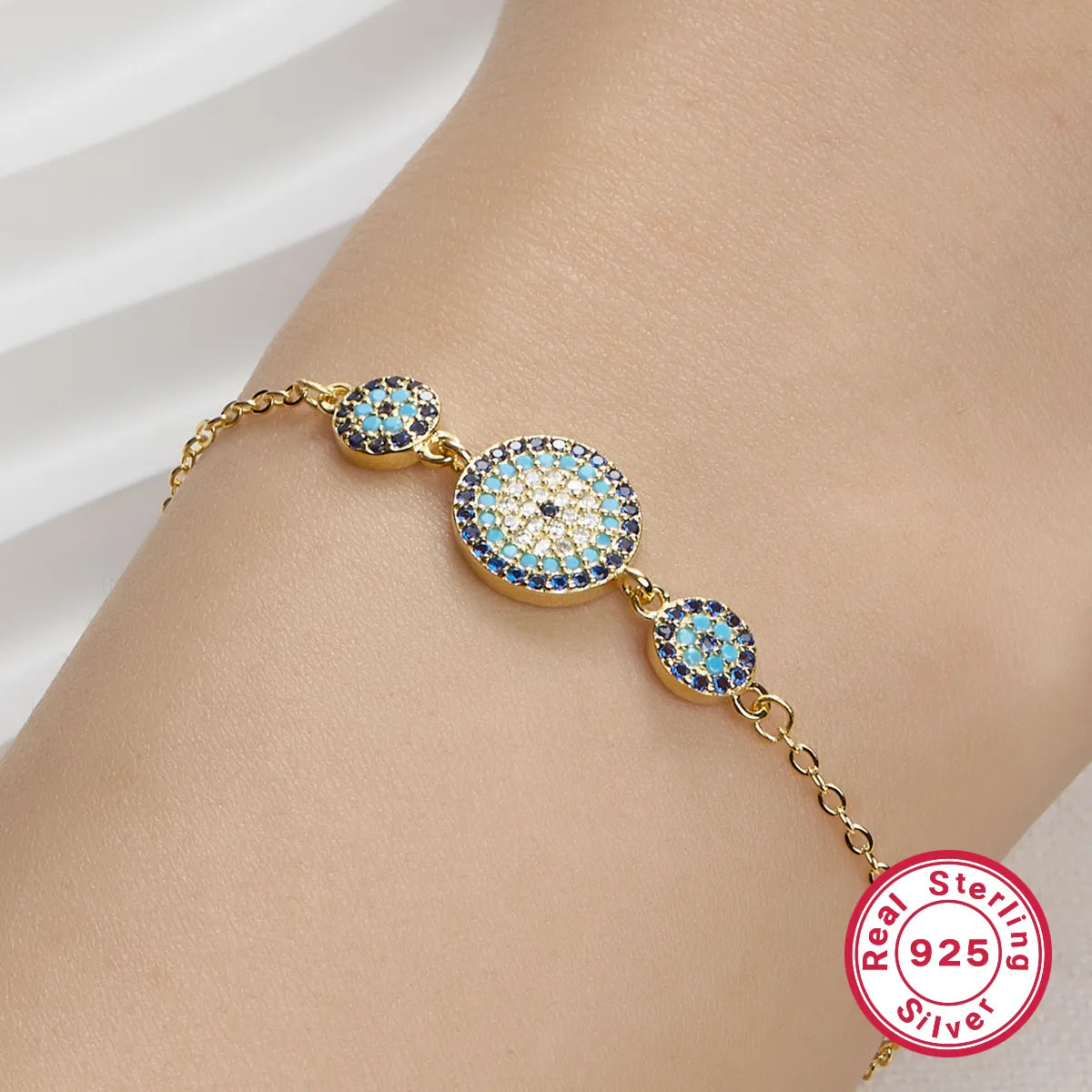 Simple Style Flower Sterling Silver Plating Inlay Zircon 18k Gold Plated White Gold Plated Bracelets