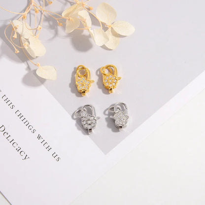 Simple Style Flower Sterling Silver Plating Inlay Zircon Gold Plated Charms Jewelry Accessories