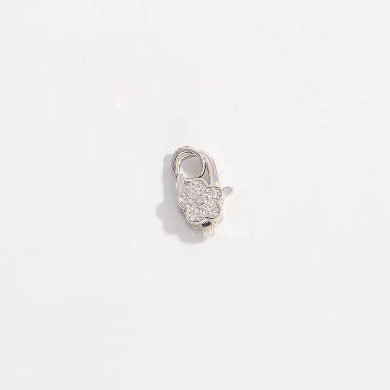 Simple Style Flower Sterling Silver Plating Inlay Zircon Gold Plated Charms Jewelry Accessories