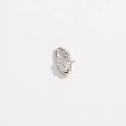 Simple Style Flower Sterling Silver Plating Inlay Zircon Gold Plated Charms Jewelry Accessories