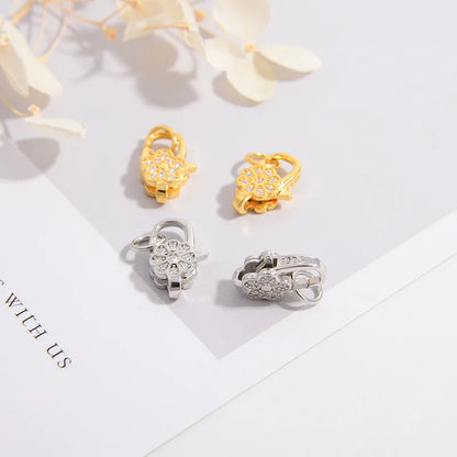 Simple Style Flower Sterling Silver Plating Inlay Zircon Gold Plated Charms Jewelry Accessories