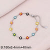 Wholesale Jewelry Simple Style Flower Titanium Steel 18K Gold Plated Enamel Bracelets Necklace