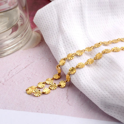 Simple Style Flower Titanium Steel Plating 18k Gold Plated Women's Anklet