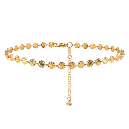 Simple Style Flower Titanium Steel Plating 18k Gold Plated Women's Anklet