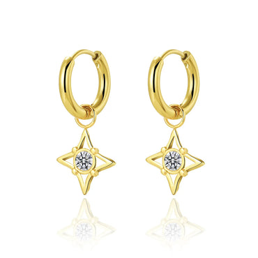 1 Pair Simple Style Flower Plating Inlay Titanium Steel Opal 14k Gold Plated Drop Earrings