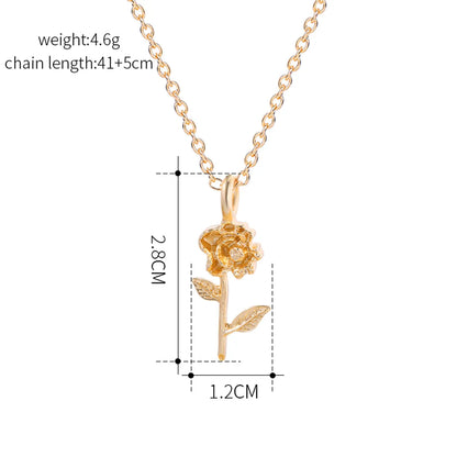 Simple Style Flower Zircon Alloy Wholesale Pendant Necklace