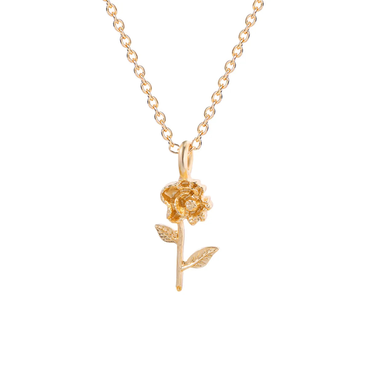 Simple Style Flower Zircon Alloy Wholesale Pendant Necklace