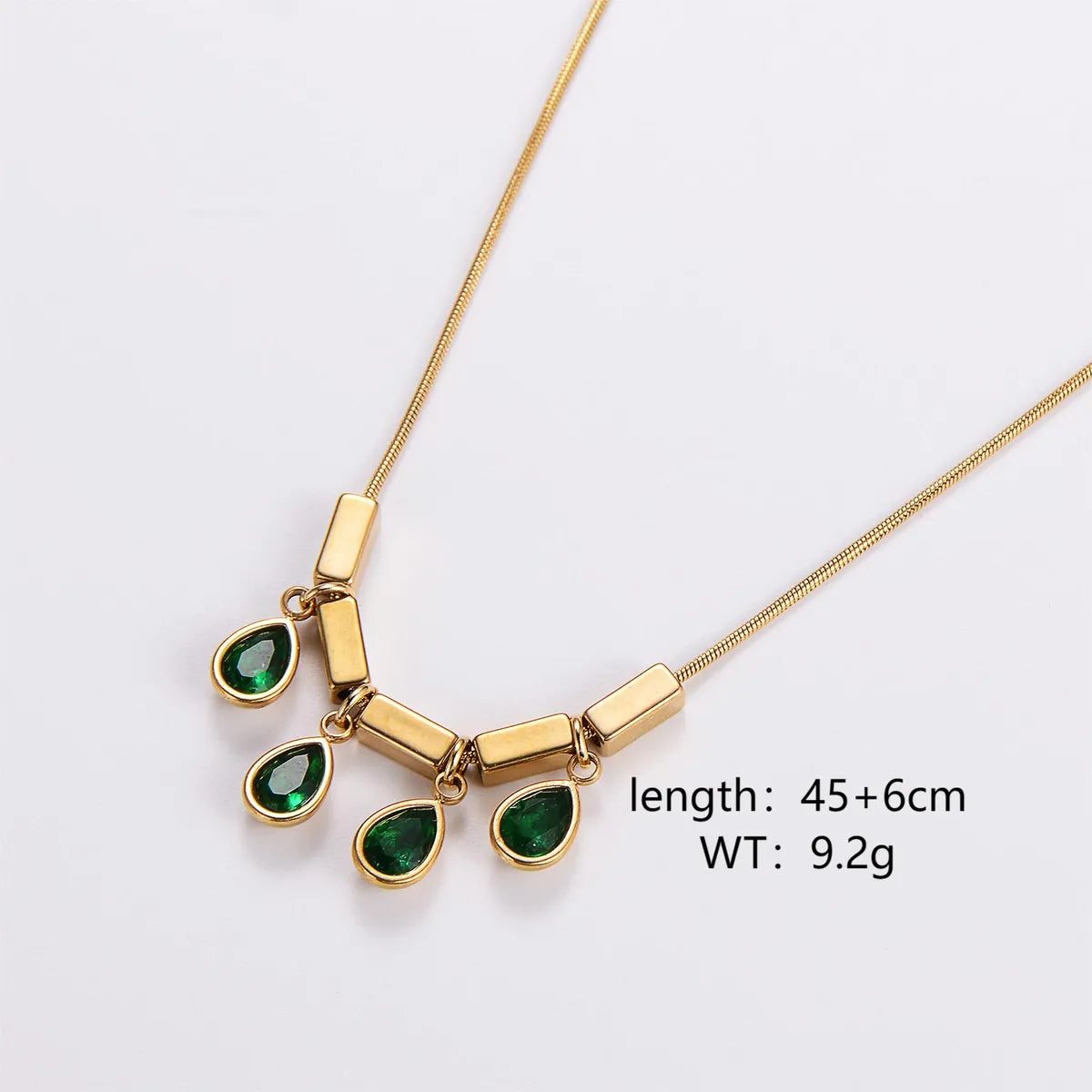 Simple Style Four Leaf Clover Maple Leaf Water Droplets Stainless Steel Plating Inlay Rhinestones Opal 18k Gold Plated Pendant Necklace