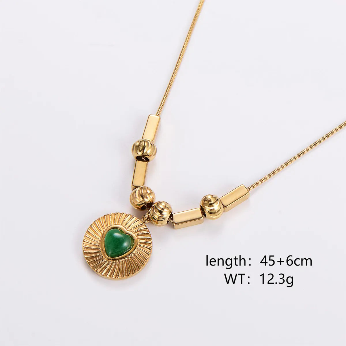 Simple Style Four Leaf Clover Maple Leaf Water Droplets Stainless Steel Plating Inlay Rhinestones Opal 18k Gold Plated Pendant Necklace