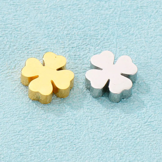 1 Piece Stainless Steel 18K Gold Plated Four Leaf Clover