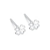 Simple Style Four Leaf Clover Star Heart Shape Silver Ear Studs 1 Pair