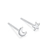 Simple Style Four Leaf Clover Star Heart Shape Silver Ear Studs 1 Pair