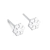 Simple Style Four Leaf Clover Star Heart Shape Silver Ear Studs 1 Pair