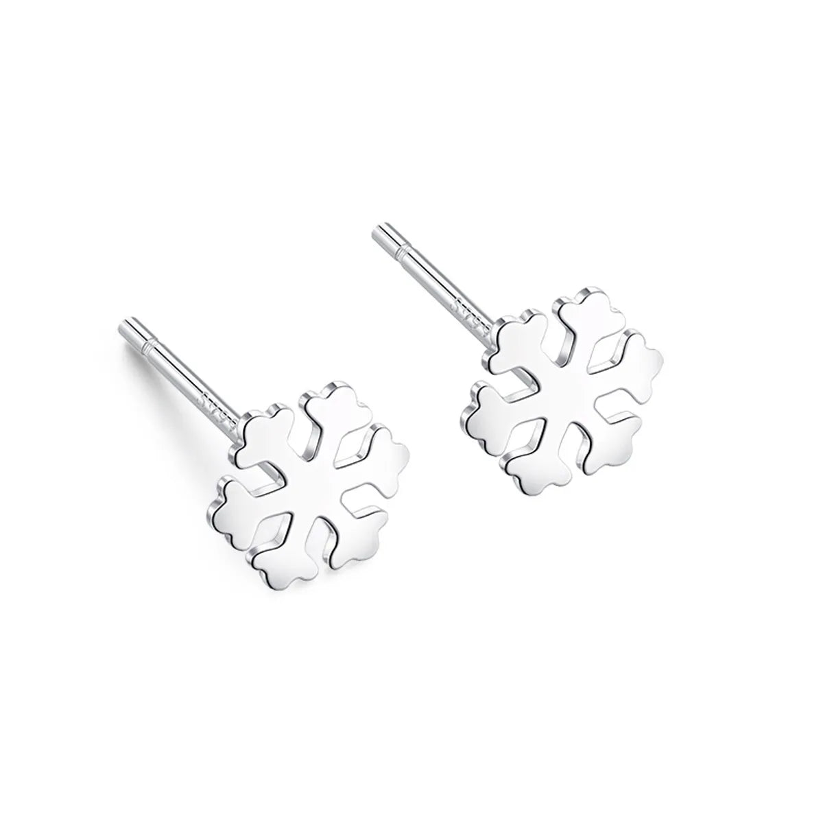 Simple Style Four Leaf Clover Star Heart Shape Silver Ear Studs 1 Pair