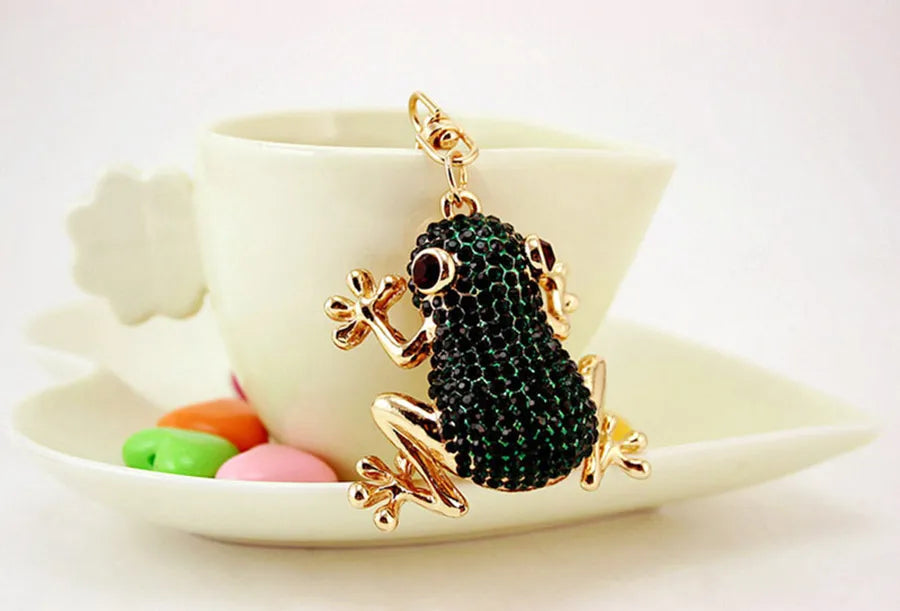 Simple Style Frog Zinc Alloy Inlay Rhinestones Women'S Keychain