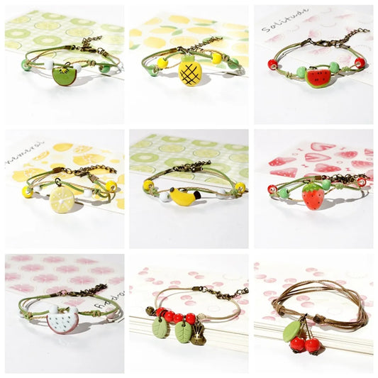 Simple Style Fruit Alloy Beaded Bracelets