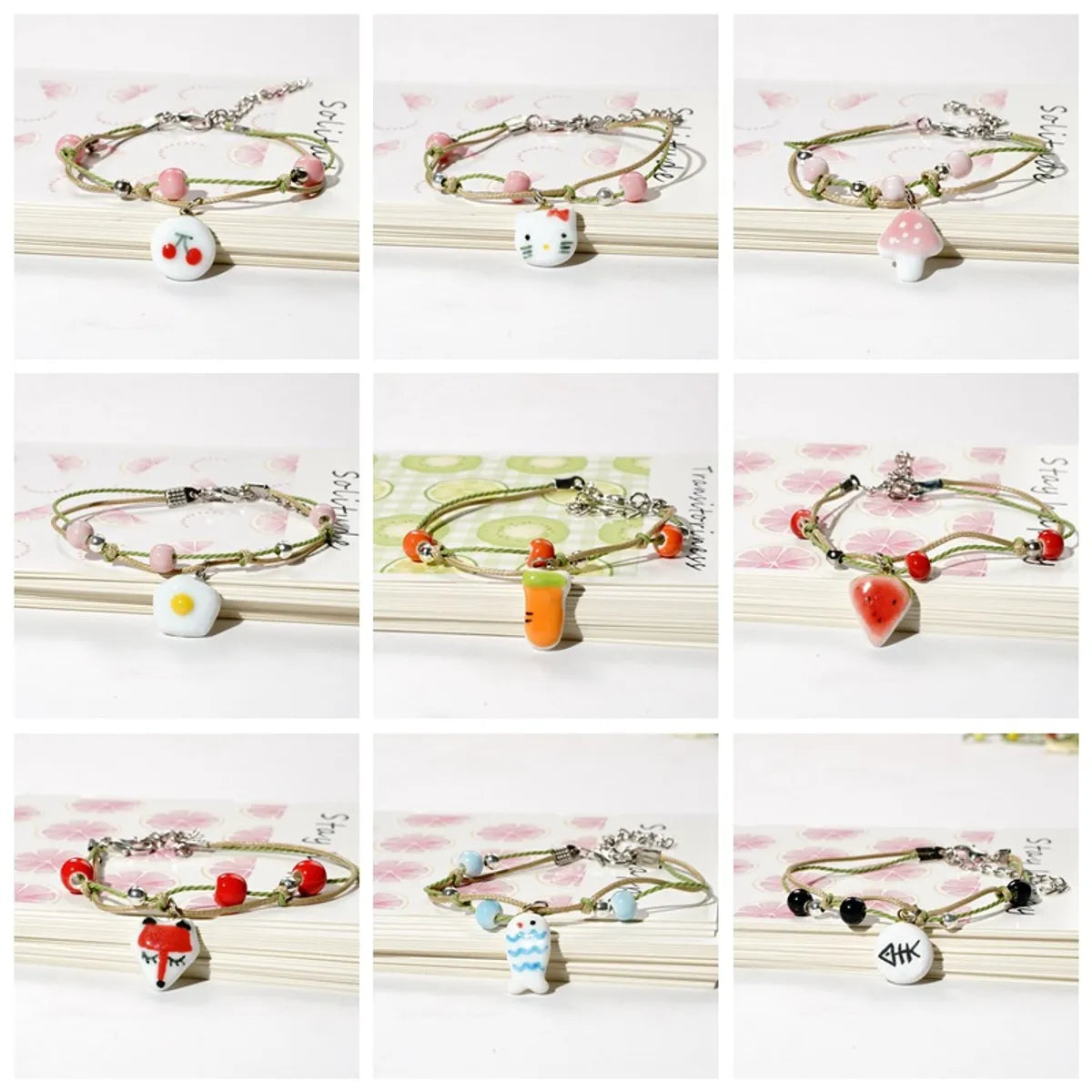 Simple Style Fruit Alloy Beaded Bracelets