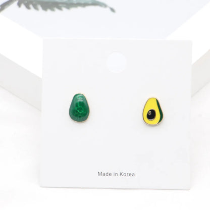 Simple Style Fruit Alloy Enamel Ear Studs 1 Pair