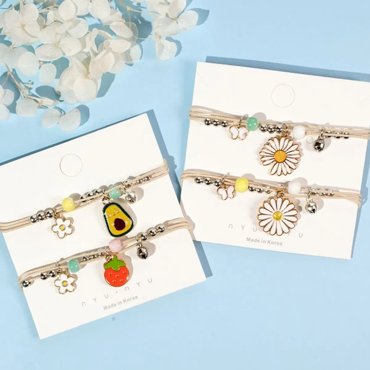 Simple Style Fruit Alloy Flowers Bracelets