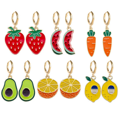 Simple Style Fruit Carrot Alloy Enamel Women's Drop Earrings