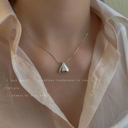 Simple Style Fruit Heart Shape Bow Knot Alloy Titanium Steel Plating Inlay Zircon Women'S Pendant Necklace