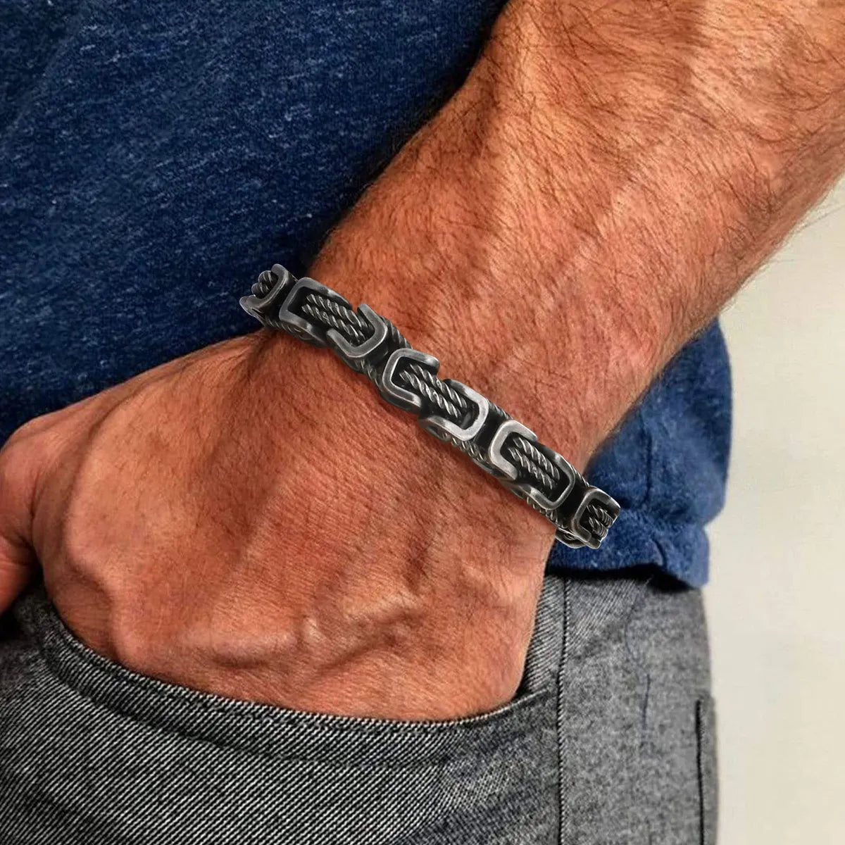 Simple Style Geometric 201 Stainless Steel Men'S Bracelets