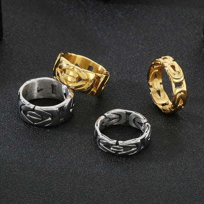 Simple Style Geometric 304 Stainless Steel 18K Gold Plated Men'S Rings