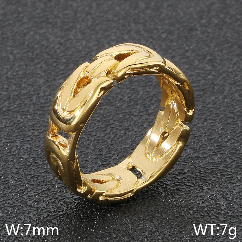 Simple Style Geometric 304 Stainless Steel 18K Gold Plated Men'S Rings