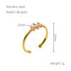 Simple Style Geometric 304 Stainless Steel 18K Gold Plated Zircon Open Rings In Bulk