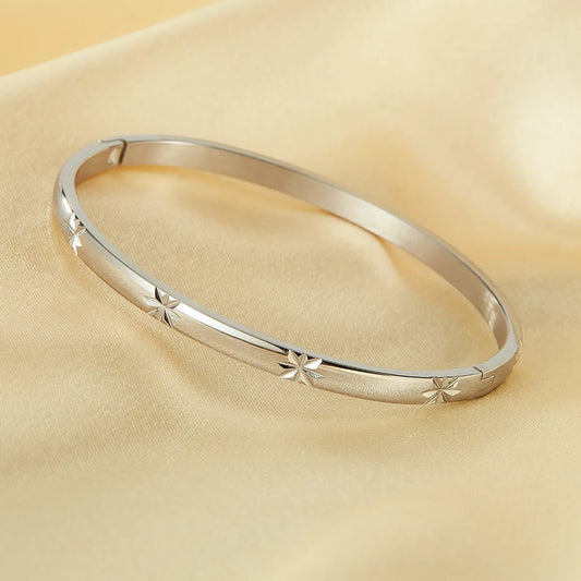 Simple Style Geometric 304 Stainless Steel Bangle In Bulk